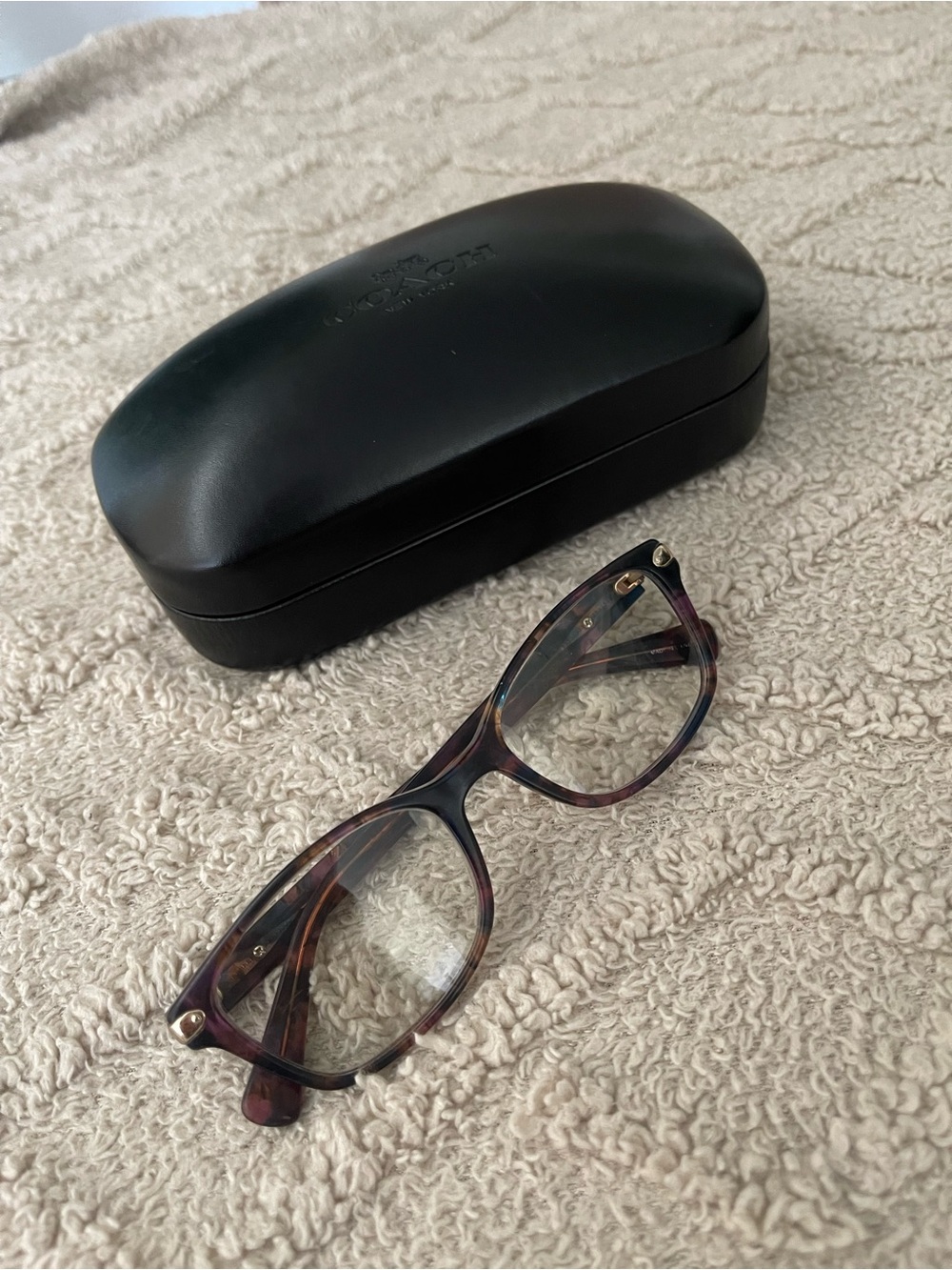 Coach cat eye confetti purple eyeglasses